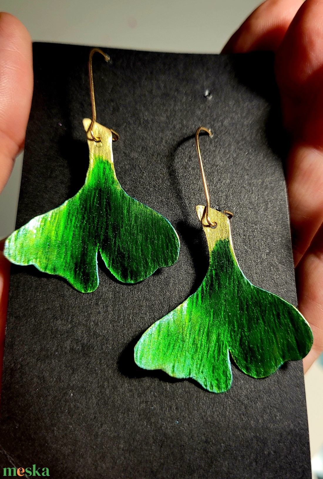 Gingko - sárgaréz fülbevaló - ékszer - fülbevaló - lógó fülbevaló - Meska.hu Gingko - sárgaréz fülbevaló - ékszer - fülbevaló - lógó fülbevaló - Meska.hu