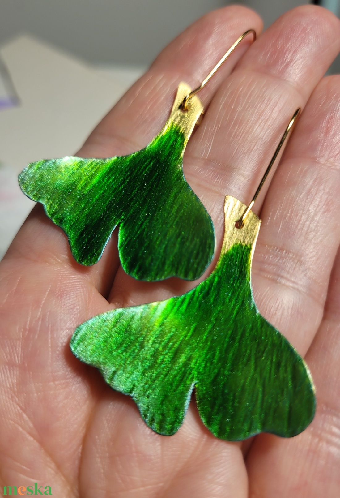 Gingko - sárgaréz fülbevaló - ékszer - fülbevaló - lógó fülbevaló - Meska.hu Gingko - sárgaréz fülbevaló - ékszer - fülbevaló - lógó fülbevaló - Meska.hu