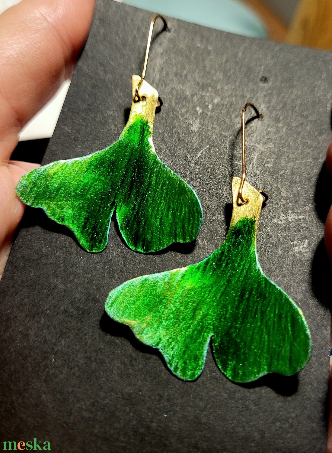 Gingko - sárgaréz fülbevaló - ékszer - fülbevaló - lógó fülbevaló - Meska.hu Gingko - sárgaréz fülbevaló - ékszer - fülbevaló - lógó fülbevaló - Meska.hu