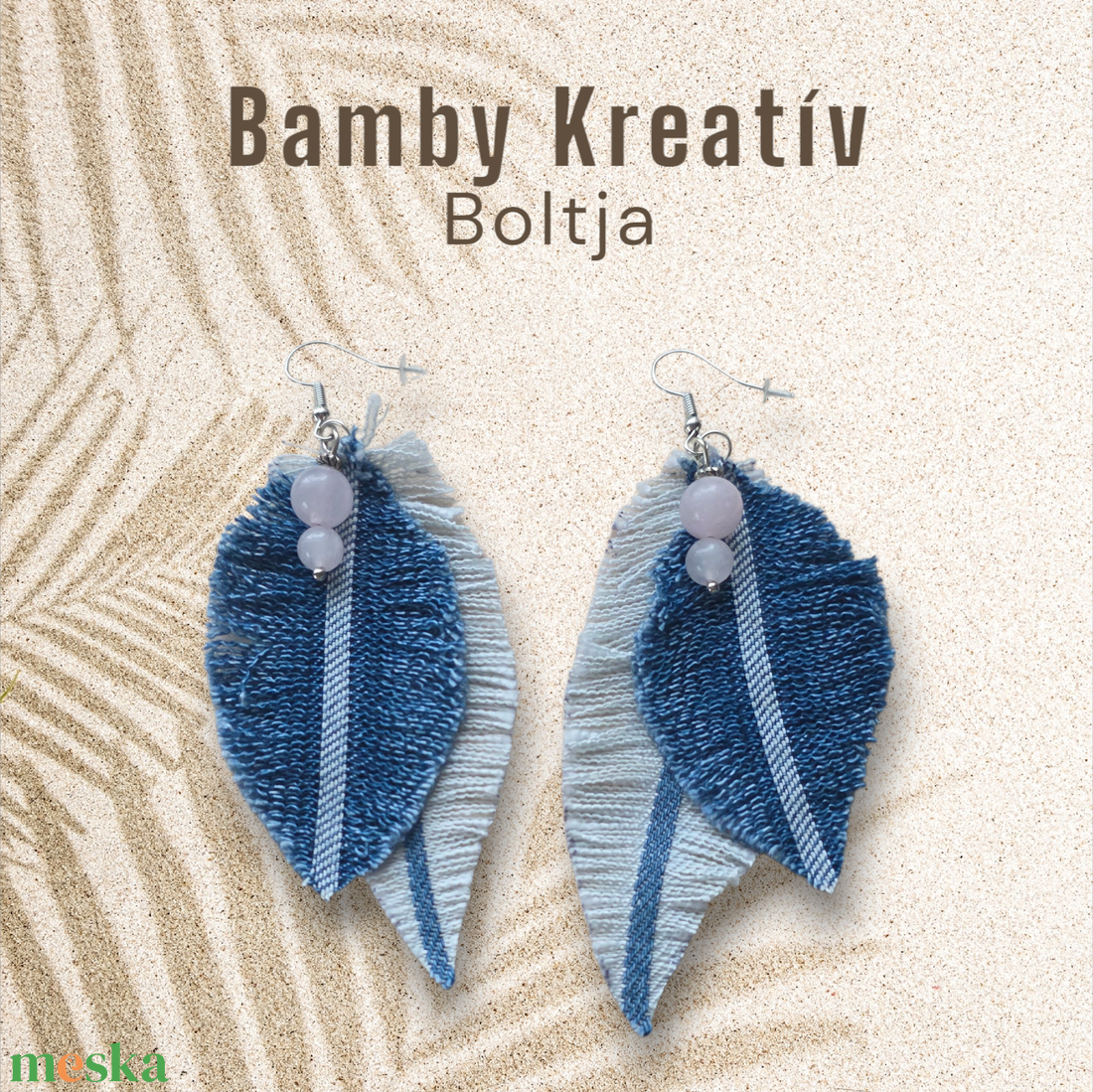 Farmer fülbevaló ásványgyönggyel - ékszer - fülbevaló - lógó fülbevaló - Meska.hu