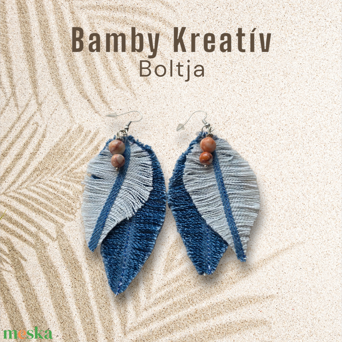 Farmer fülbevaló ásványgyönggyel - ékszer - fülbevaló - lógó fülbevaló - Meska.hu