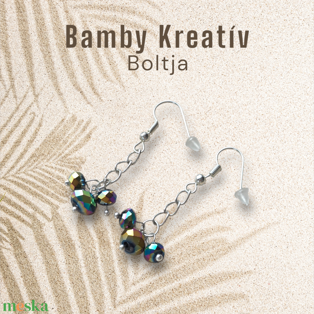 Csiszolt fánk gyöngy fülbevaló - ékszer - fülbevaló - lógó fülbevaló - Meska.hu