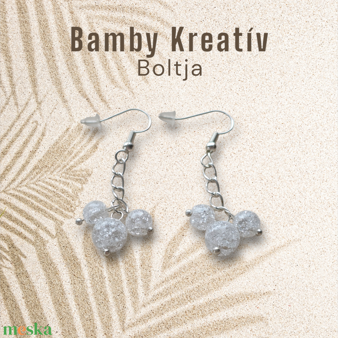 Hegyikristály gyöngy fülbevaló - ékszer - fülbevaló - lógó fülbevaló - Meska.hu