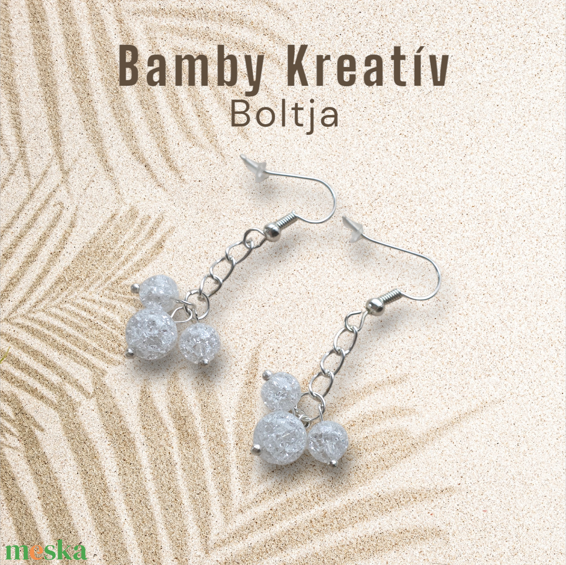 Hegyikristály gyöngy fülbevaló - ékszer - fülbevaló - lógó fülbevaló - Meska.hu