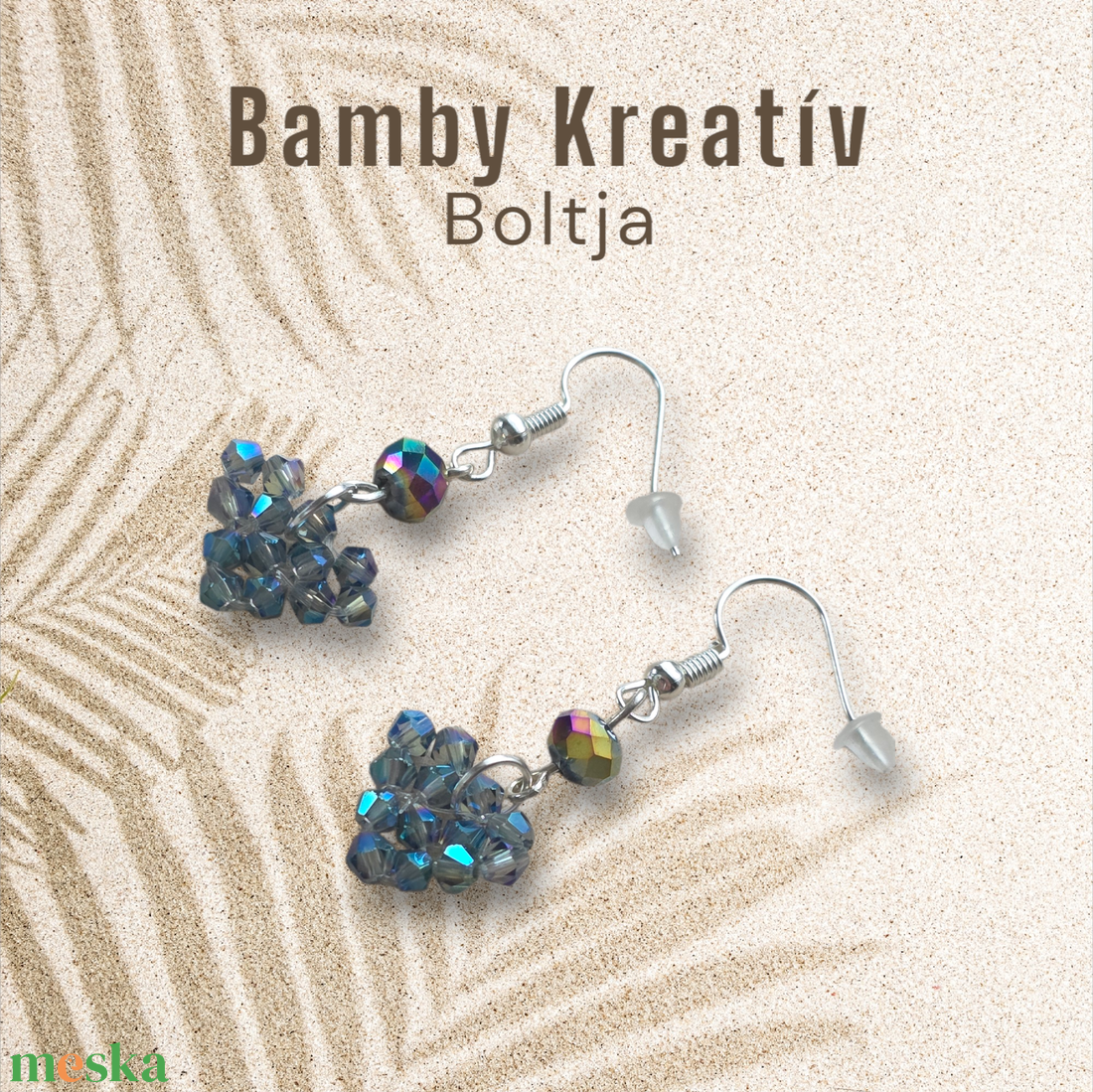 Csiszolt gyöngy fülbevaló - ékszer - fülbevaló - lógó fülbevaló - Meska.hu