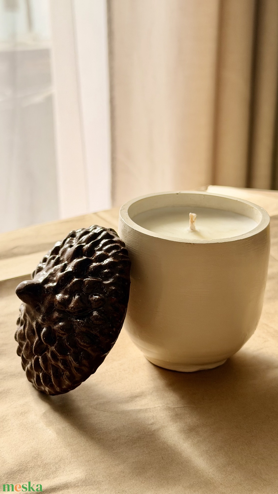 Illatgyertya makk alakú tégelyben sült alma - otthon & életmód - gyertya, illat, aroma - gyertya - Meska.hu