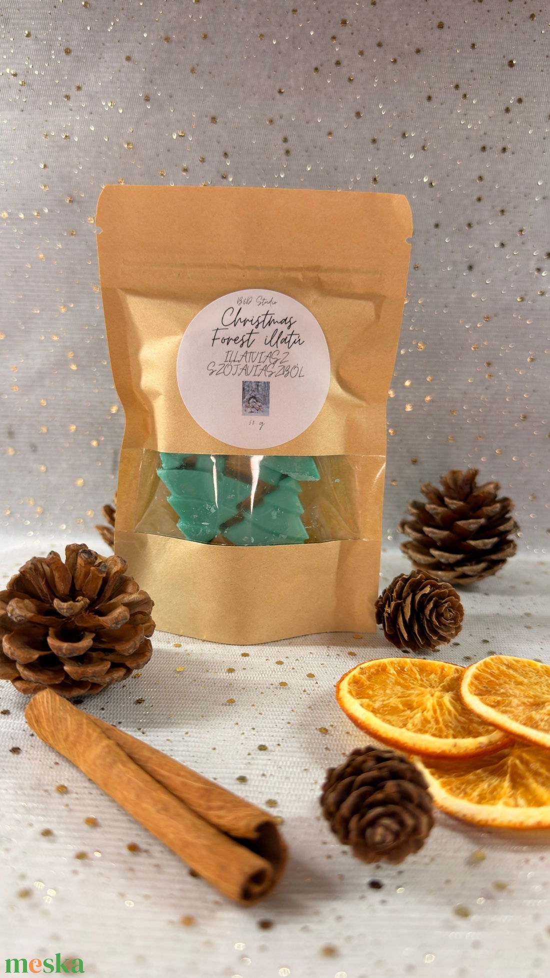 Illatviasz karácsonyi erdő illattal - otthon & életmód - gyertya, illat, aroma - illatviasz - Meska.hu