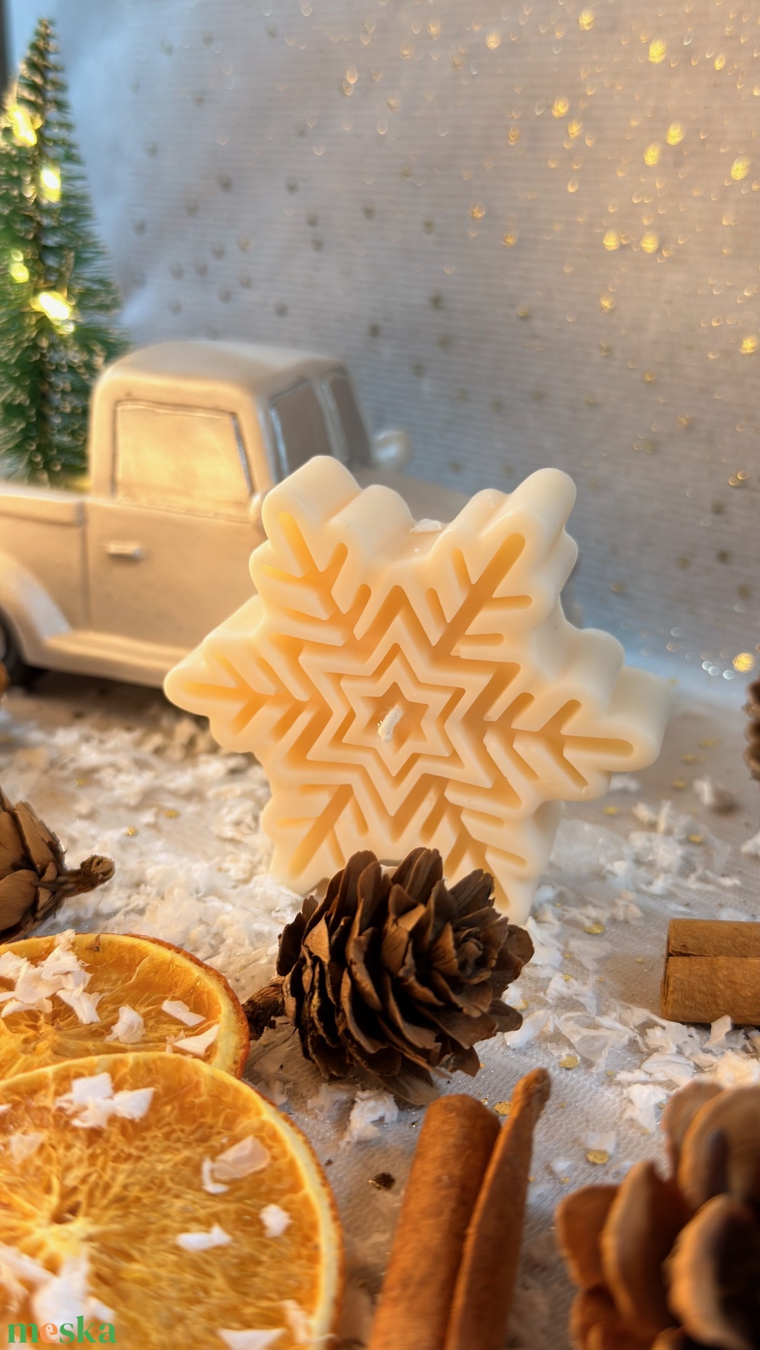 Hópihe alakú szójaviasz gyertya - otthon & életmód - gyertya, illat, aroma - gyertya - Meska.hu