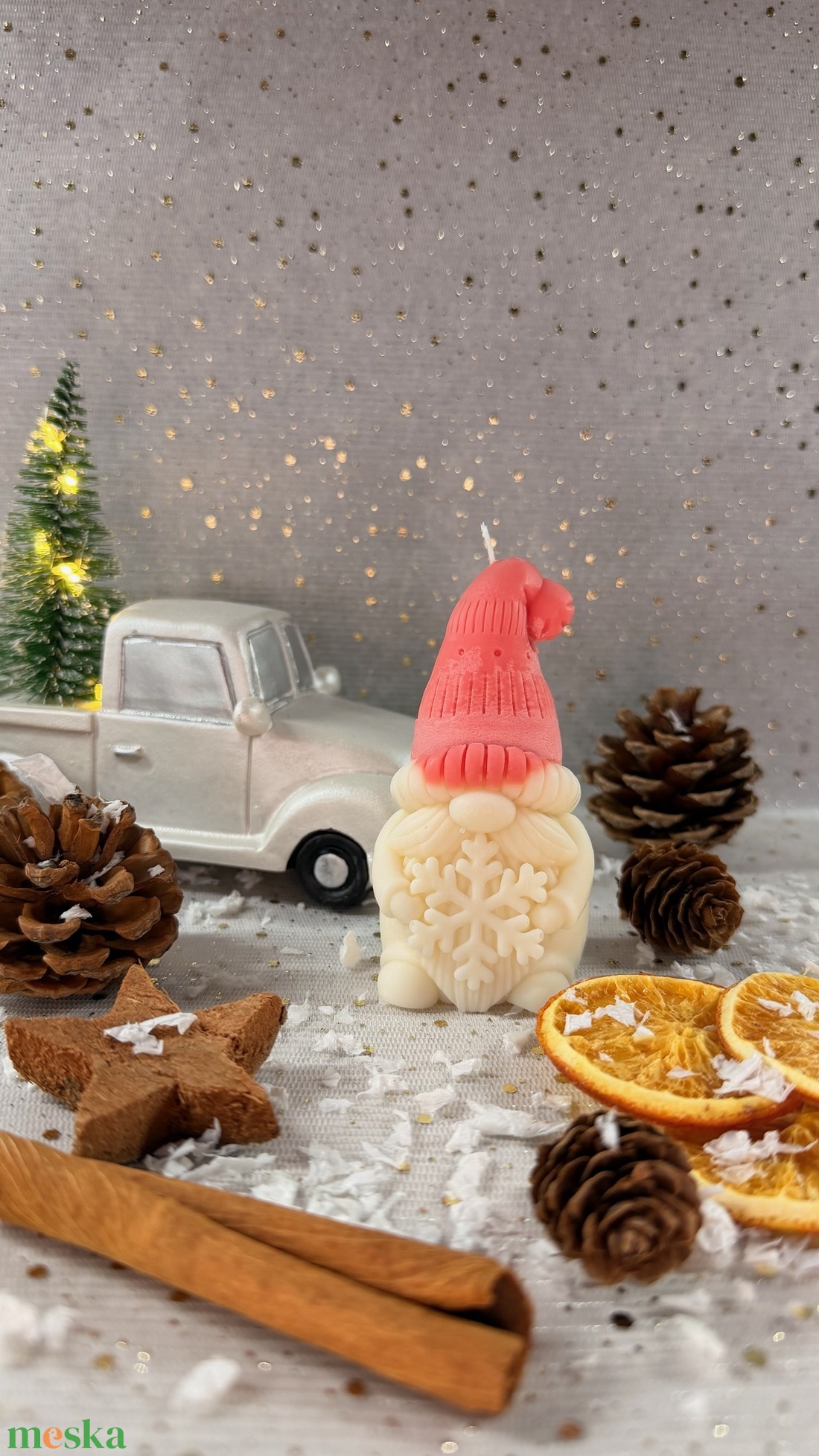 Mikulás gyertya - kellékek & szerszámok - dekorációs kellékek - dekorációs gyertya - Meska.hu