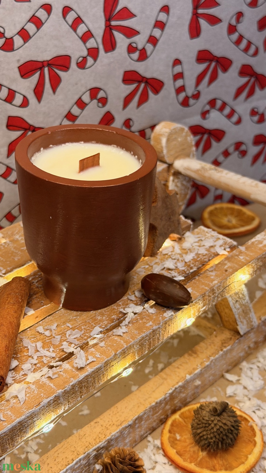 Fehér tea és füge illatgyertya szójaviaszból - otthon & életmód - gyertya, illat, aroma - gyertya - Meska.hu