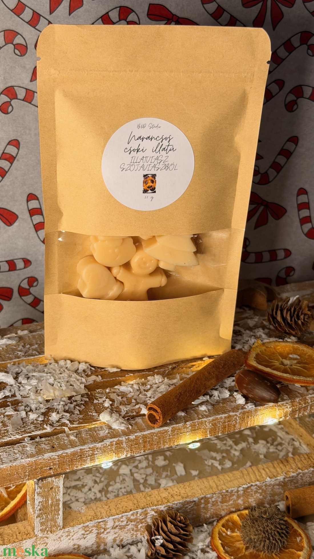 Narancsos csoki illatú illatviasz szójaviaszból - otthon & életmód - gyertya, illat, aroma - illatviasz - Meska.hu