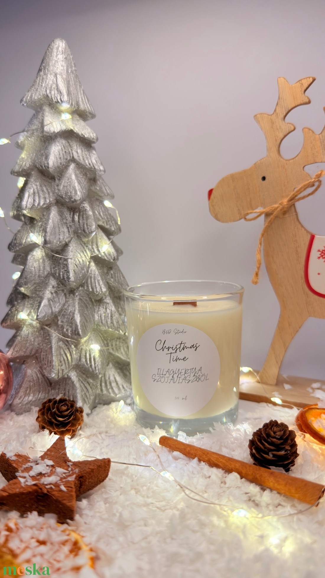 Christmas time illatgyertya szójaviaszból - otthon & életmód - gyertya, illat, aroma - gyertya - Meska.hu