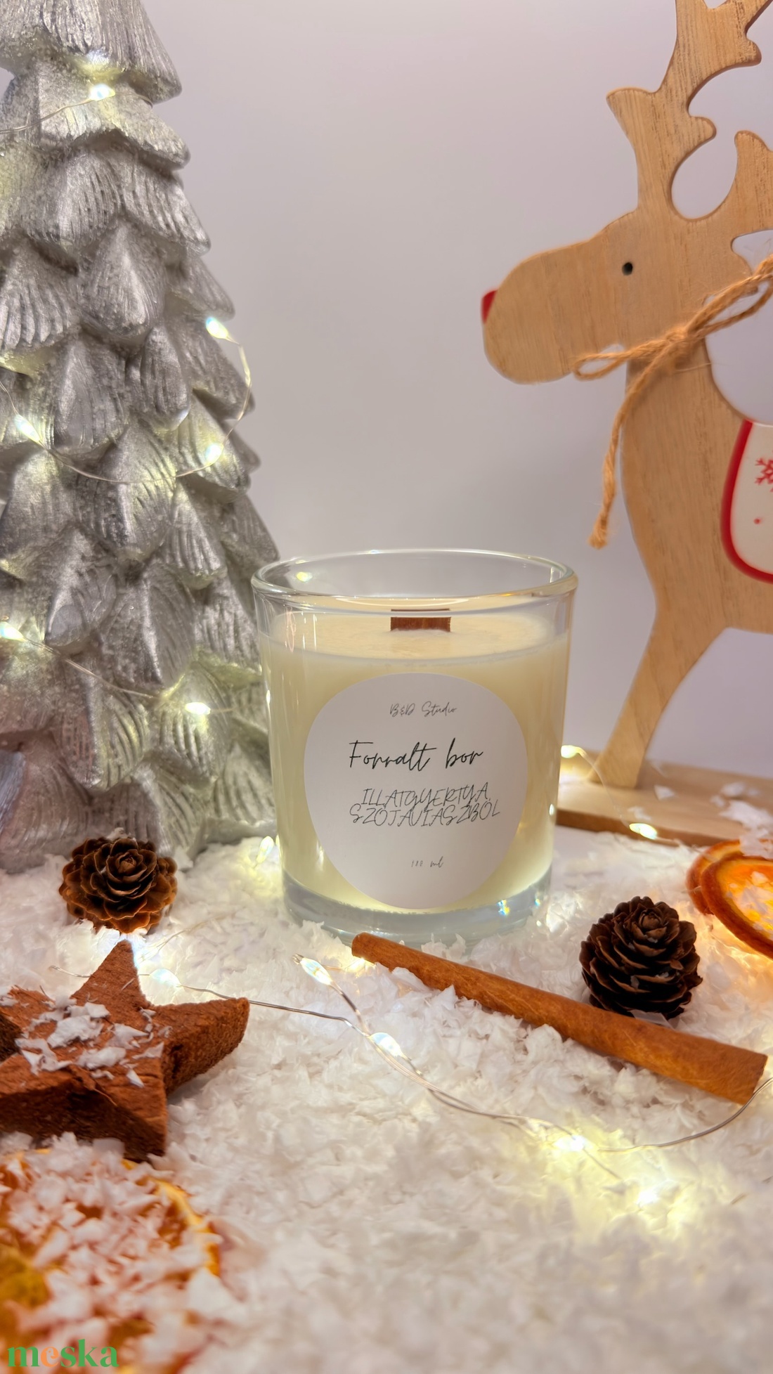 Forralt bor illatgyertya szójaviaszból - otthon & életmód - gyertya, illat, aroma - gyertya - Meska.hu