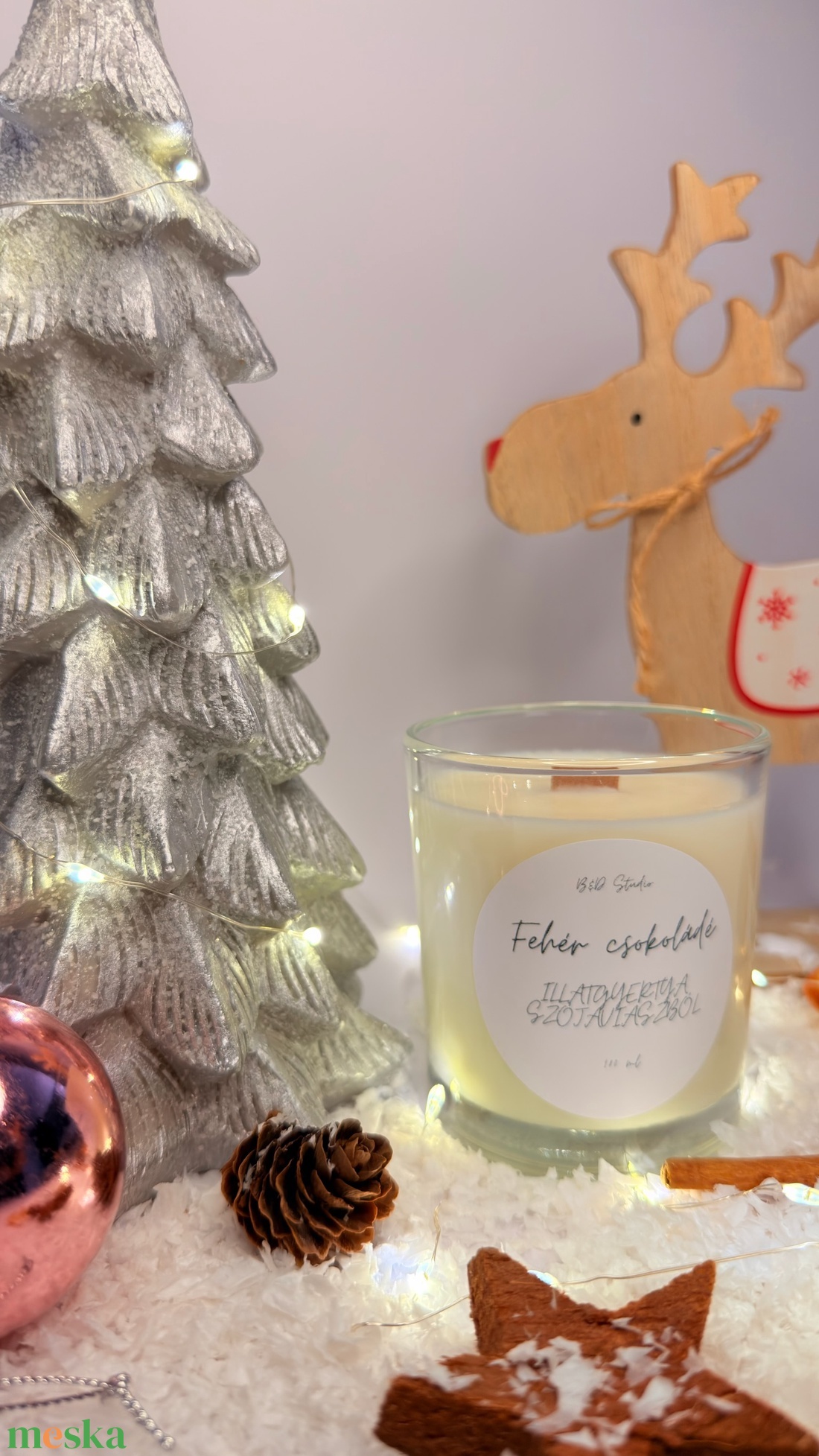 Fehér csokoládé illatgyertya szójaviaszból - otthon & életmód - gyertya, illat, aroma - gyertya - Meska.hu