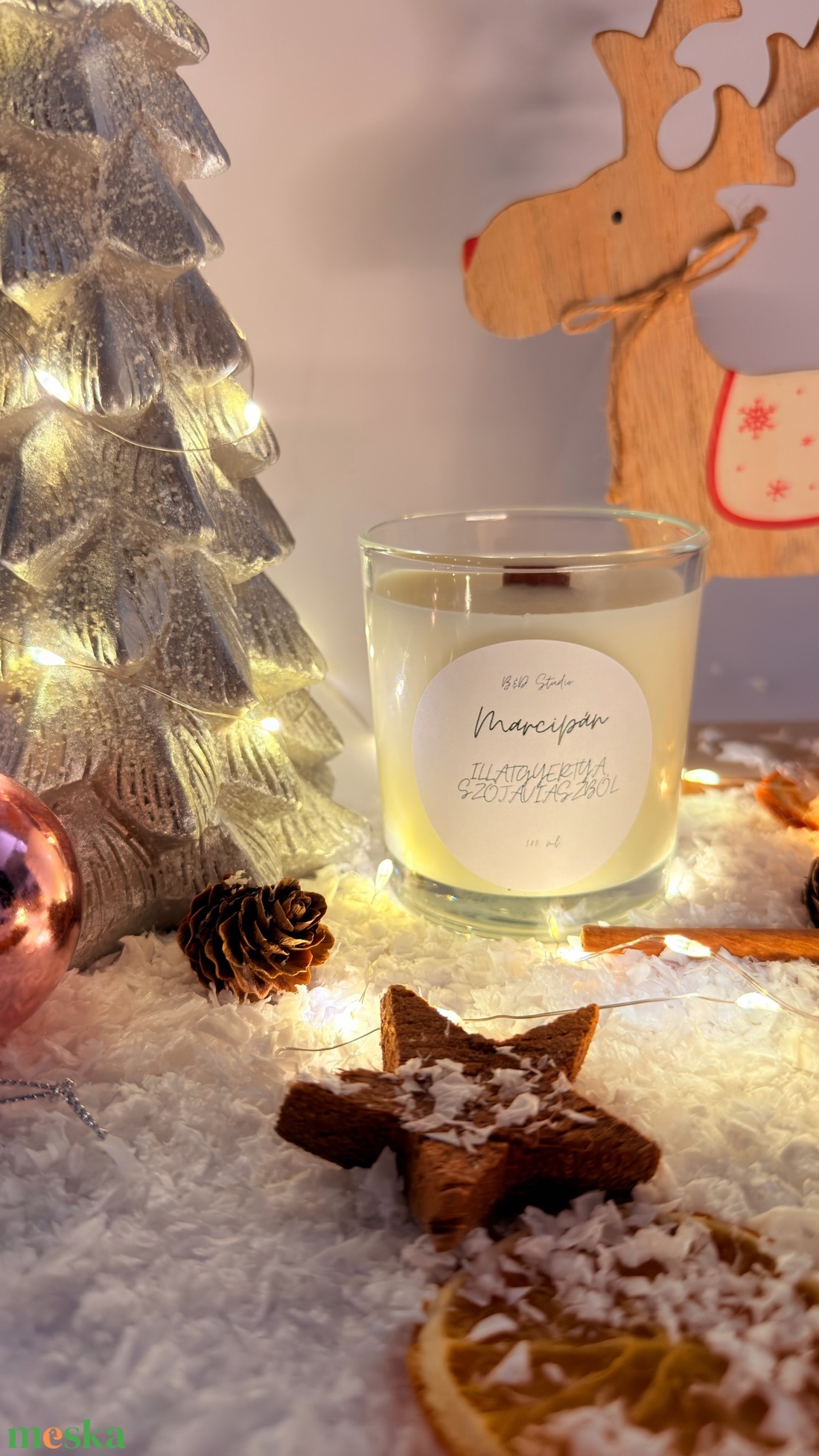 Marcipán illatgyertya szójaviaszból - otthon & életmód - gyertya, illat, aroma - gyertya - Meska.hu