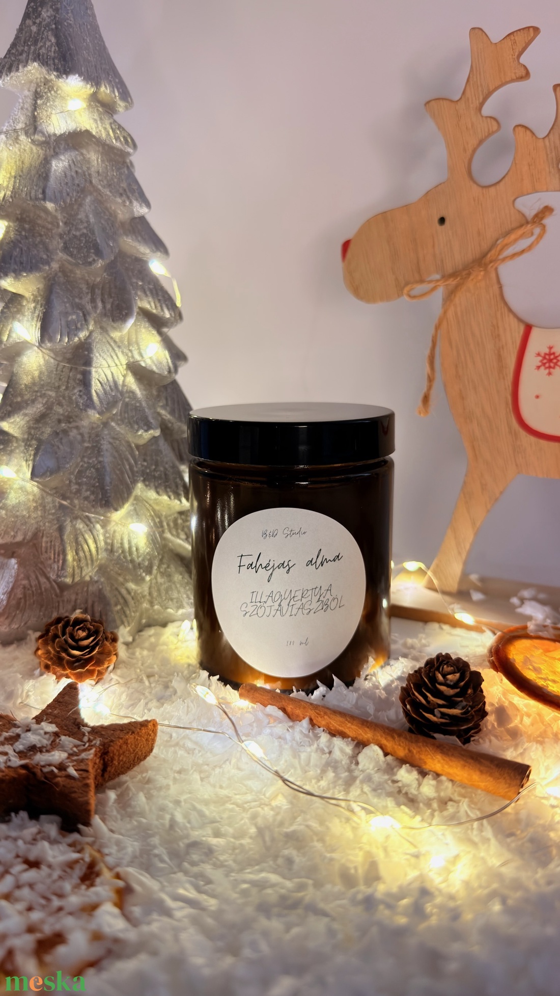 Fahéjas alma illatgyertya szójaviaszból - otthon & életmód - gyertya, illat, aroma - gyertya - Meska.hu