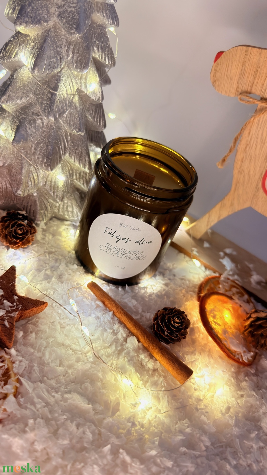 Fahéjas alma illatgyertya szójaviaszból - otthon & életmód - gyertya, illat, aroma - gyertya - Meska.hu