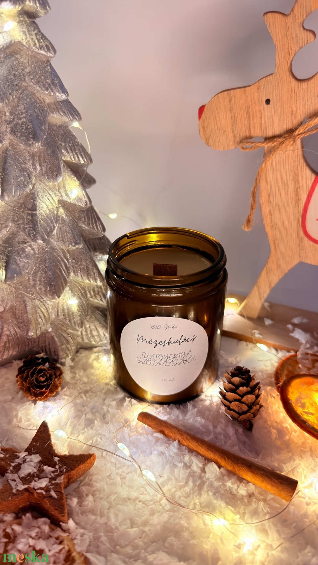 Mézeskalács illatgyertya szójaviaszból - otthon & életmód - gyertya, illat, aroma - gyertya - Meska.hu