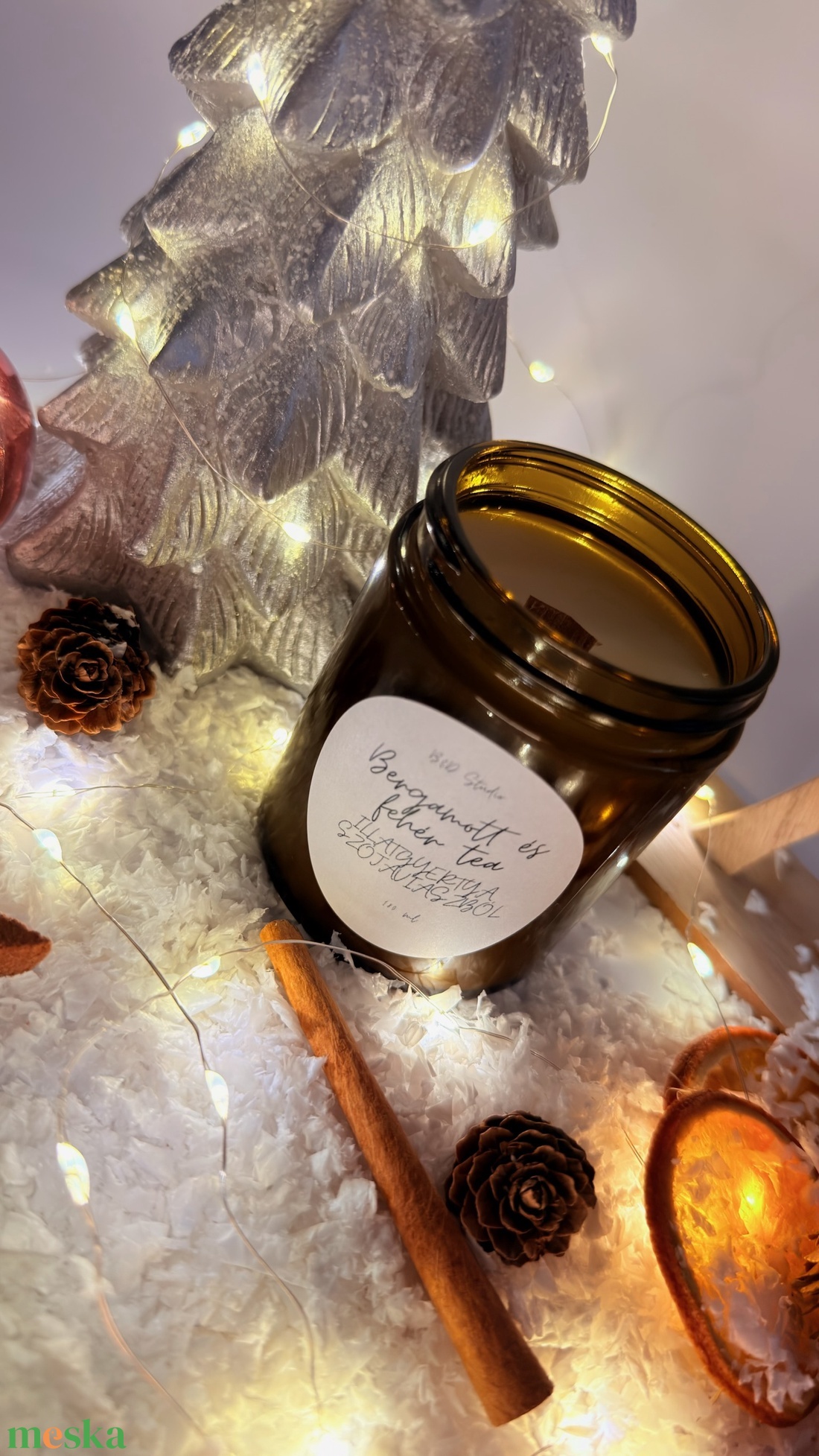 Bergamott és fehér tea illatgyertya szójaviaszból - otthon & életmód - gyertya, illat, aroma - gyertya - Meska.hu