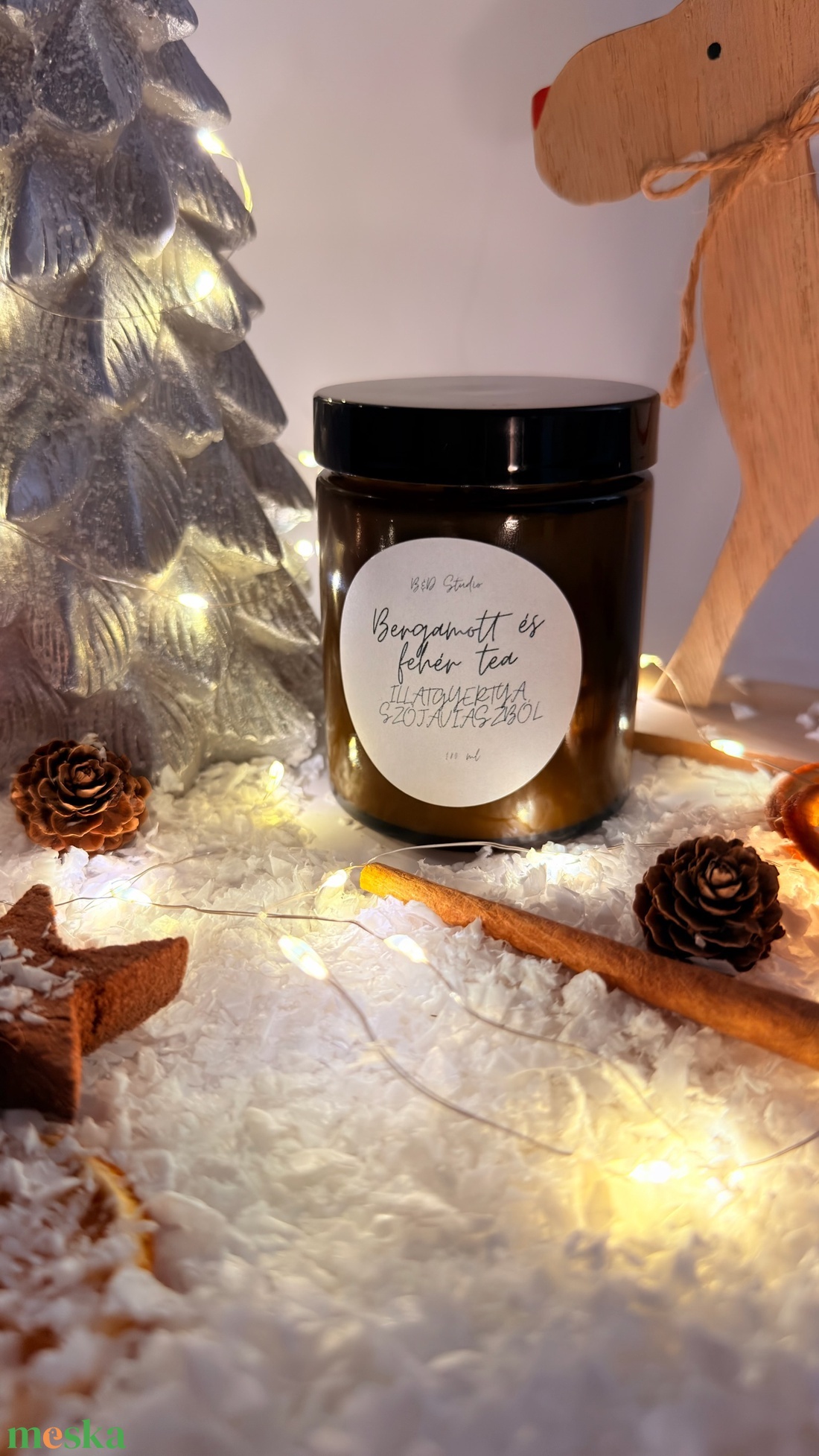 Bergamott és fehér tea illatgyertya szójaviaszból - otthon & életmód - gyertya, illat, aroma - gyertya - Meska.hu