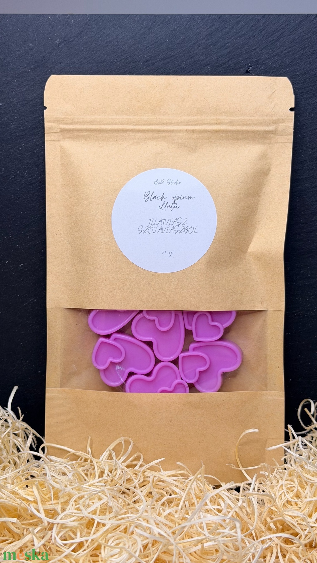 Black opium illatú illatviasz - otthon & életmód - gyertya, illat, aroma - illatviasz - Meska.hu