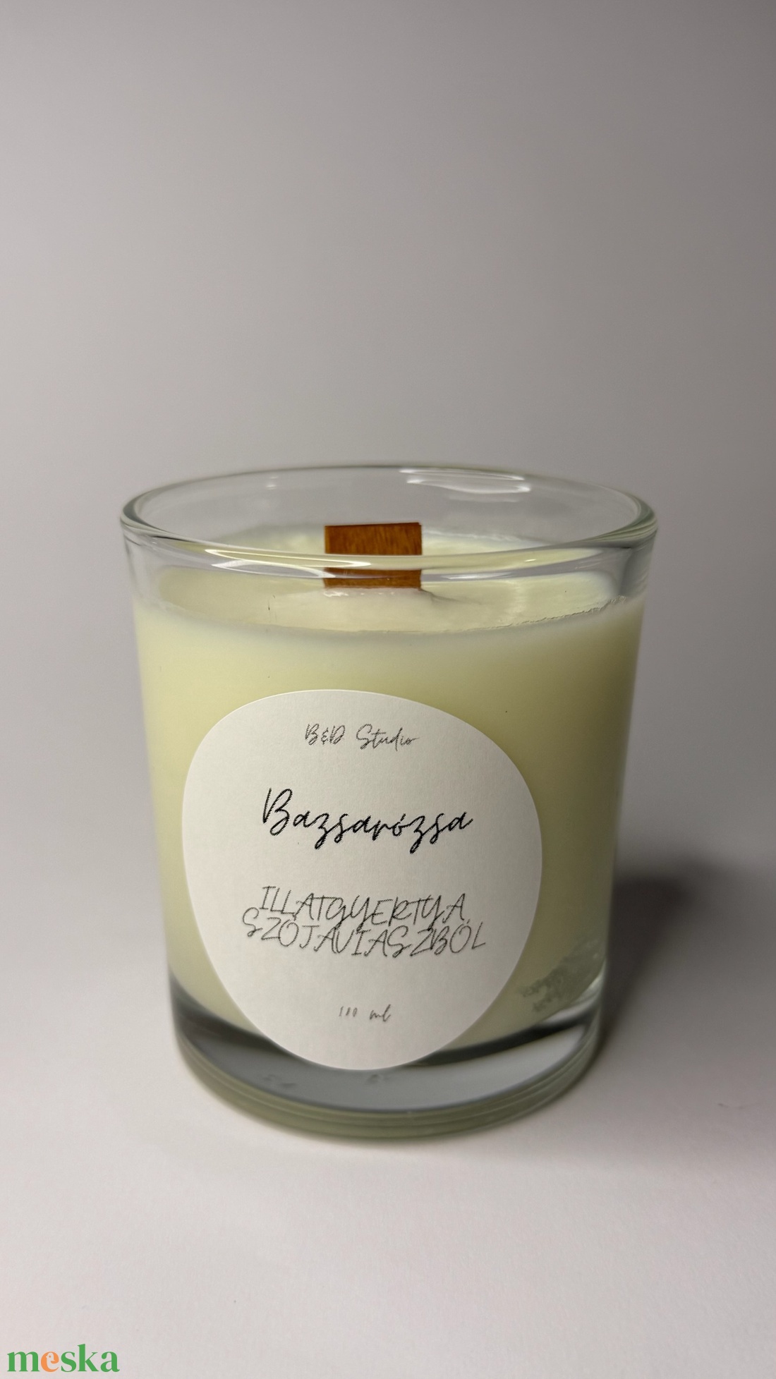 Bazsarózsa illatgyertya szójaviaszból - INGYENES FOXPOST ÉS SAMEDAY SZÁLLÍTÁS - otthon & életmód - gyertya, illat, aroma - gyertya - Meska.hu