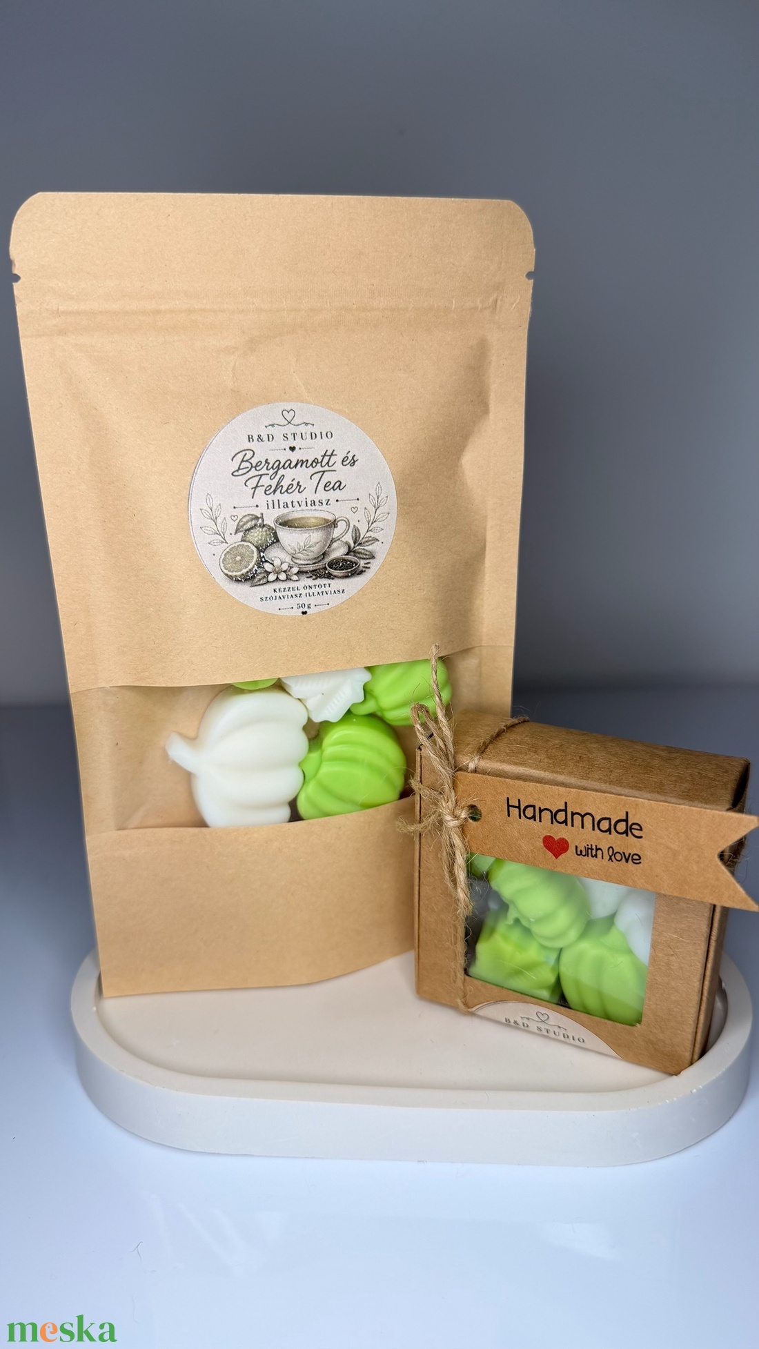 Bergamott és fehér tea illatú illatviasz - otthon & életmód - gyertya, illat, aroma - illatviasz - Meska.hu