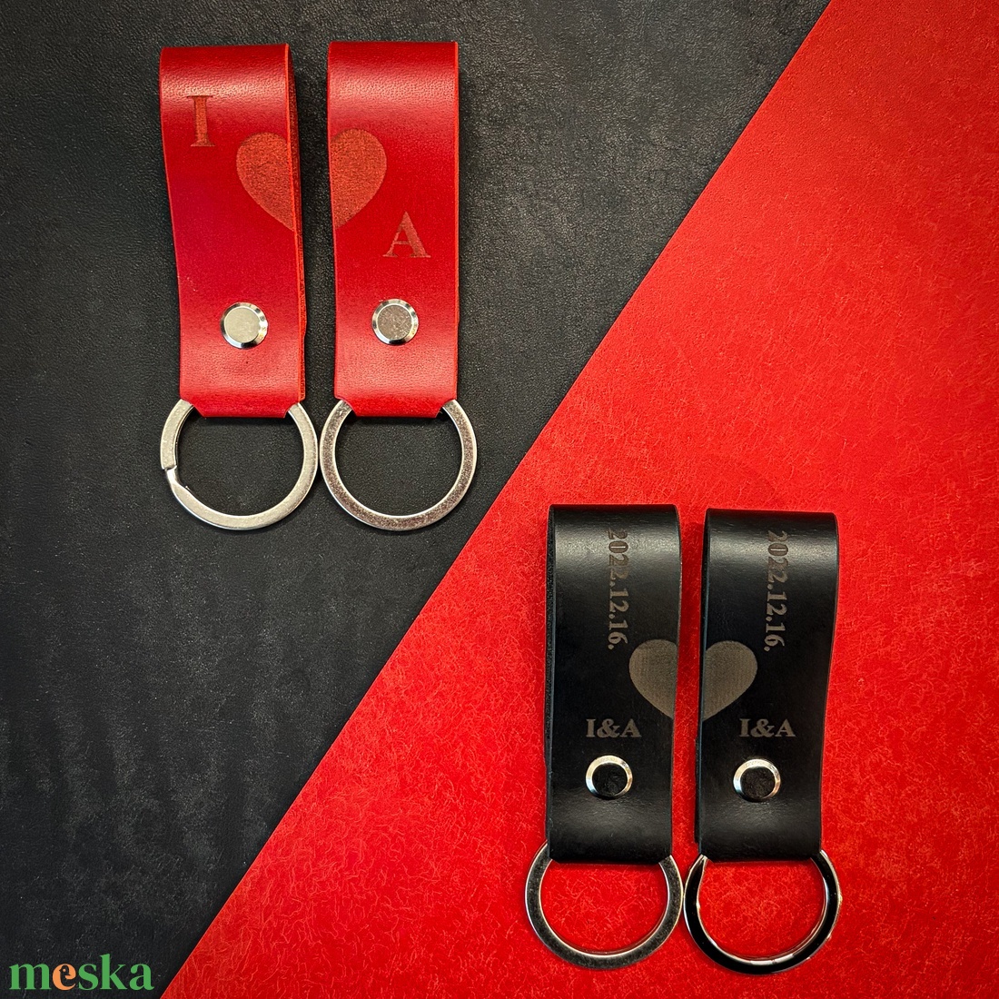 Páros kulcstartó szett Valentin napra - táska & tok - kulcstartó & táskadísz - kulcstartó - Meska.hu