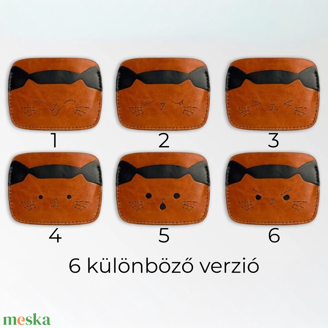 Cicás kártyatartó többféle arccal - gravírozással - táska & tok - pénztárca & más tok - kártyatartó & irattartó - Meska.hu