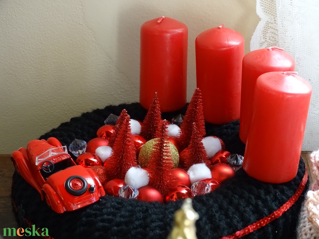 Adventi asztaldísz - karácsony - karácsonyi lakásdekoráció - ünnepi asztaldekoráció - Meska.hu