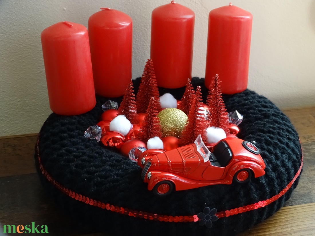 Adventi asztaldísz - karácsony - karácsonyi lakásdekoráció - ünnepi asztaldekoráció - Meska.hu