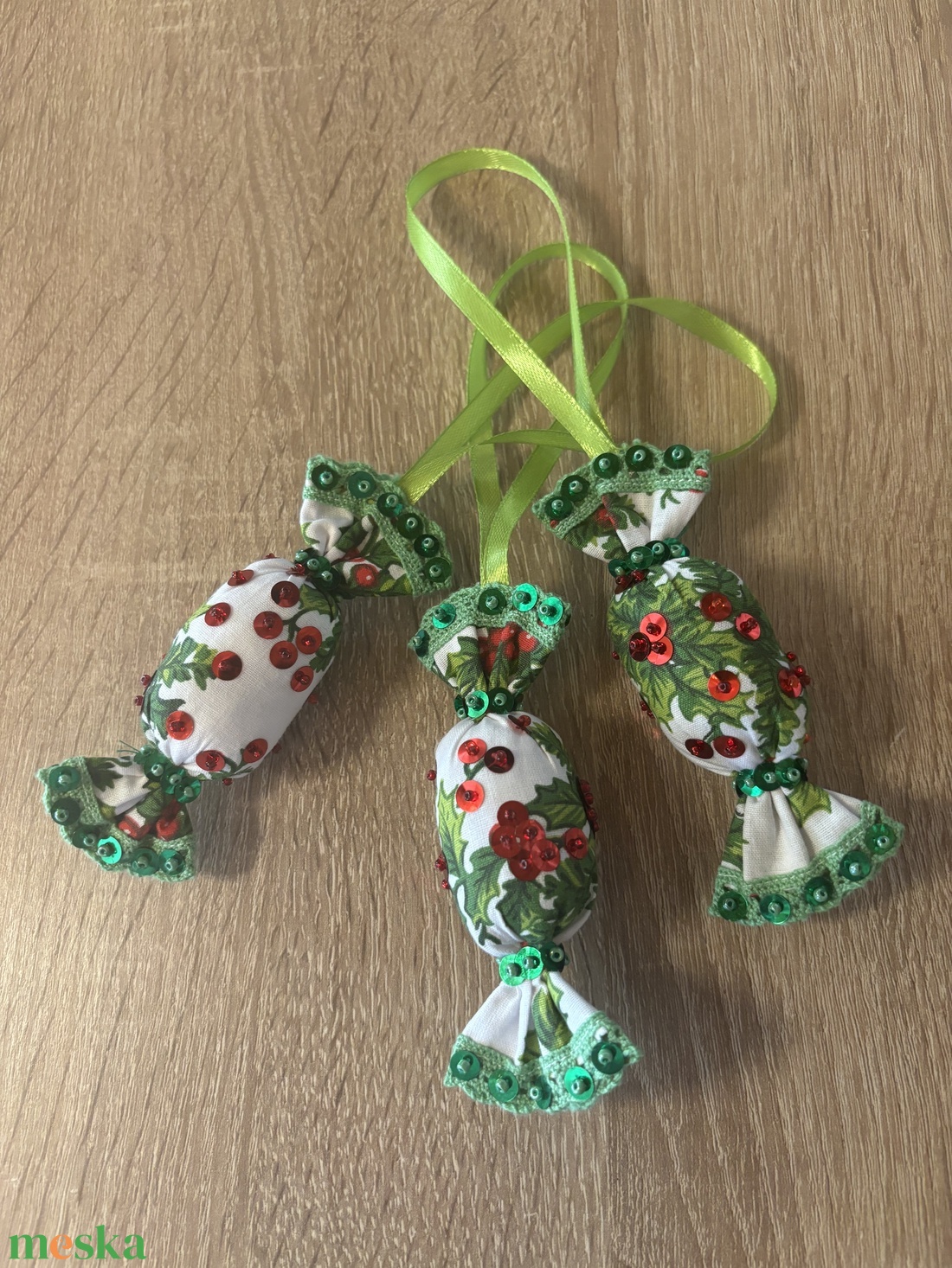 Adventi  textil szaloncukor - karácsony - karácsonyi lakásdekoráció - karácsonyfadíszek - Meska.hu