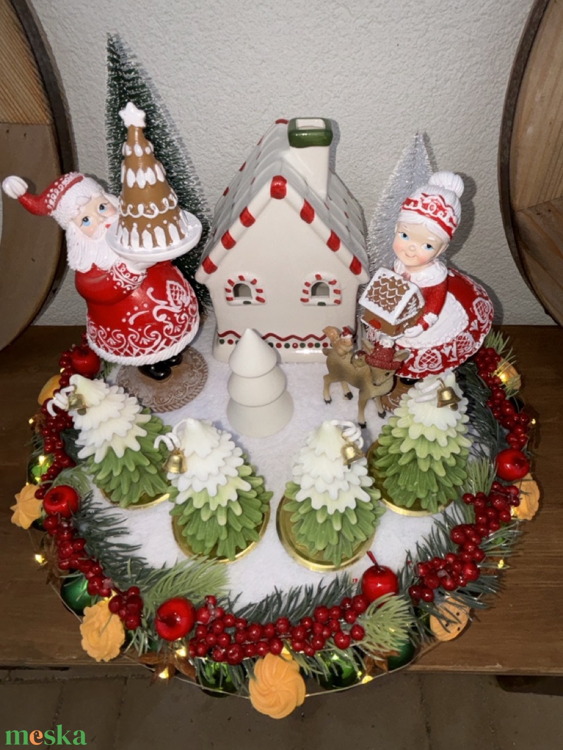 Adventi asztaldísz - karácsony - adventi díszek - adventi koszorú - Meska.hu