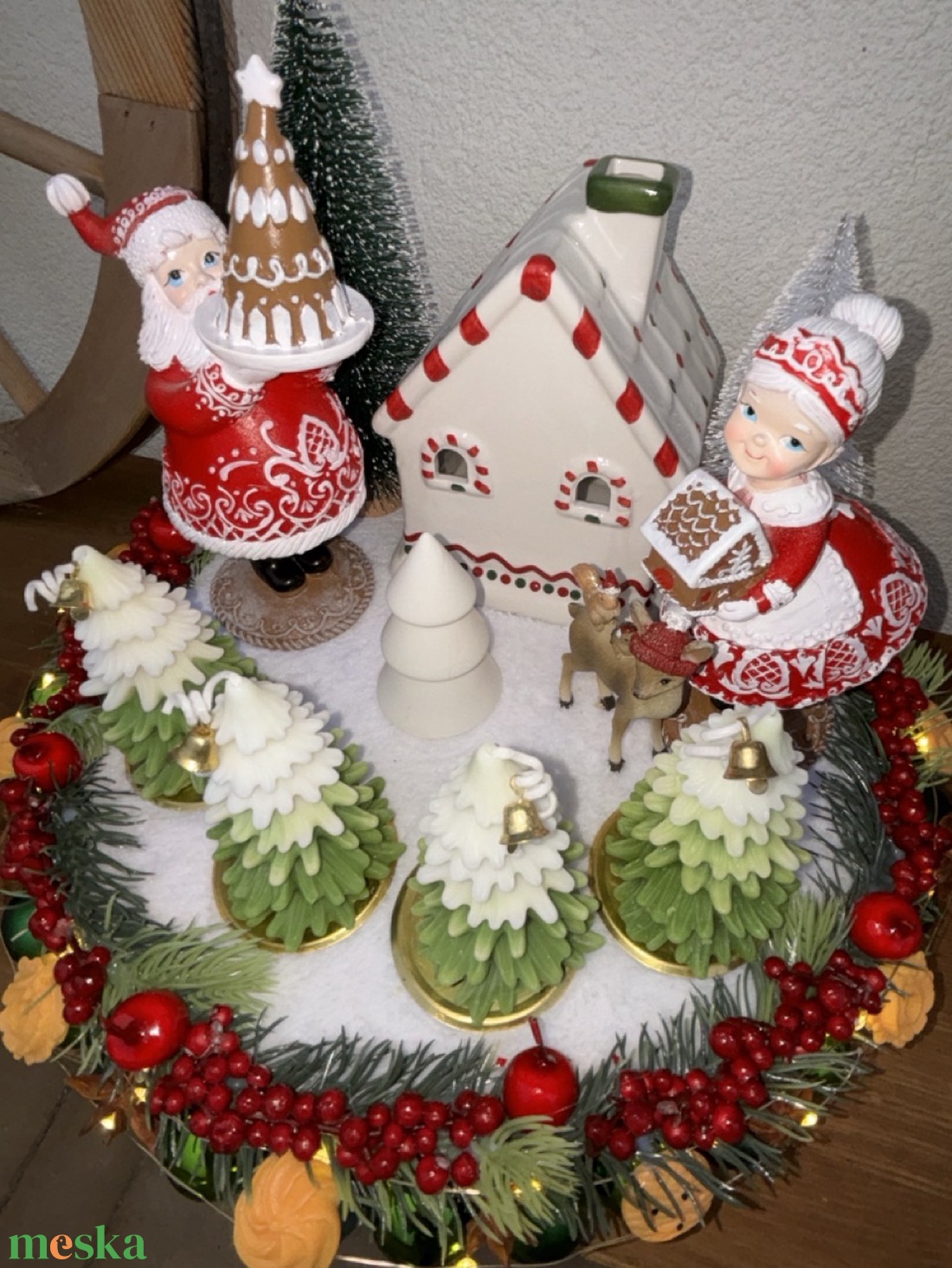 Adventi asztaldísz - karácsony - adventi díszek - adventi koszorú - Meska.hu
