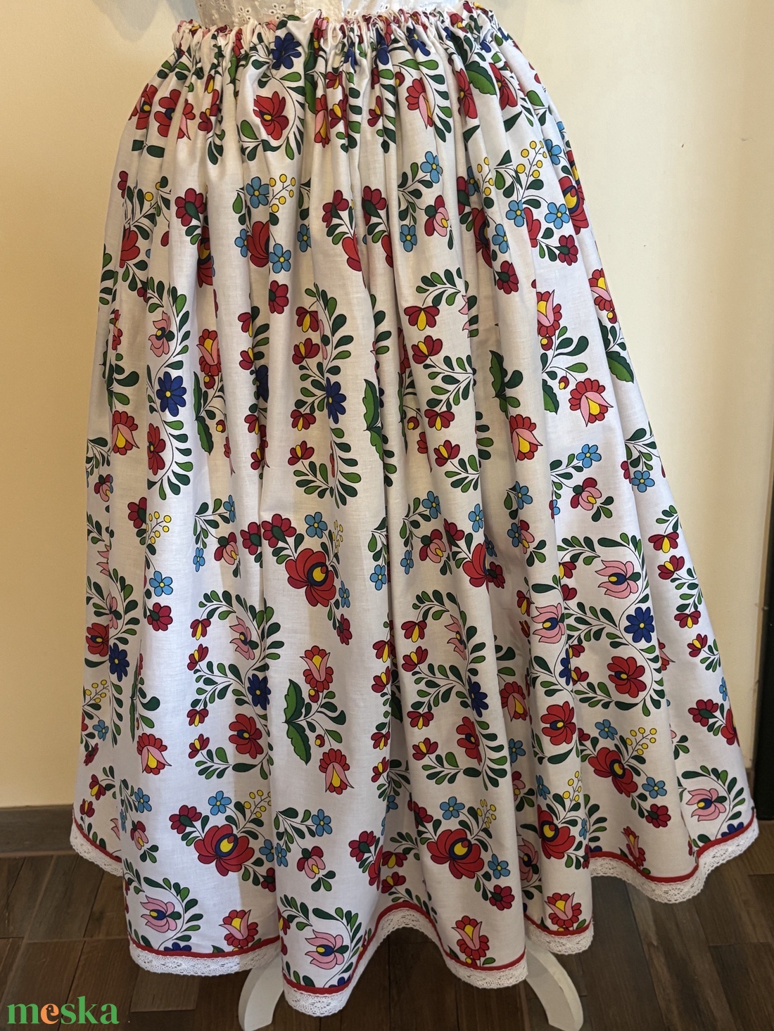  Kalocsai mintás folklór szoknya , pörgős , néptáncos, népviseleti, népművészeti - ruha & divat - női ruha - szoknya - Meska.hu