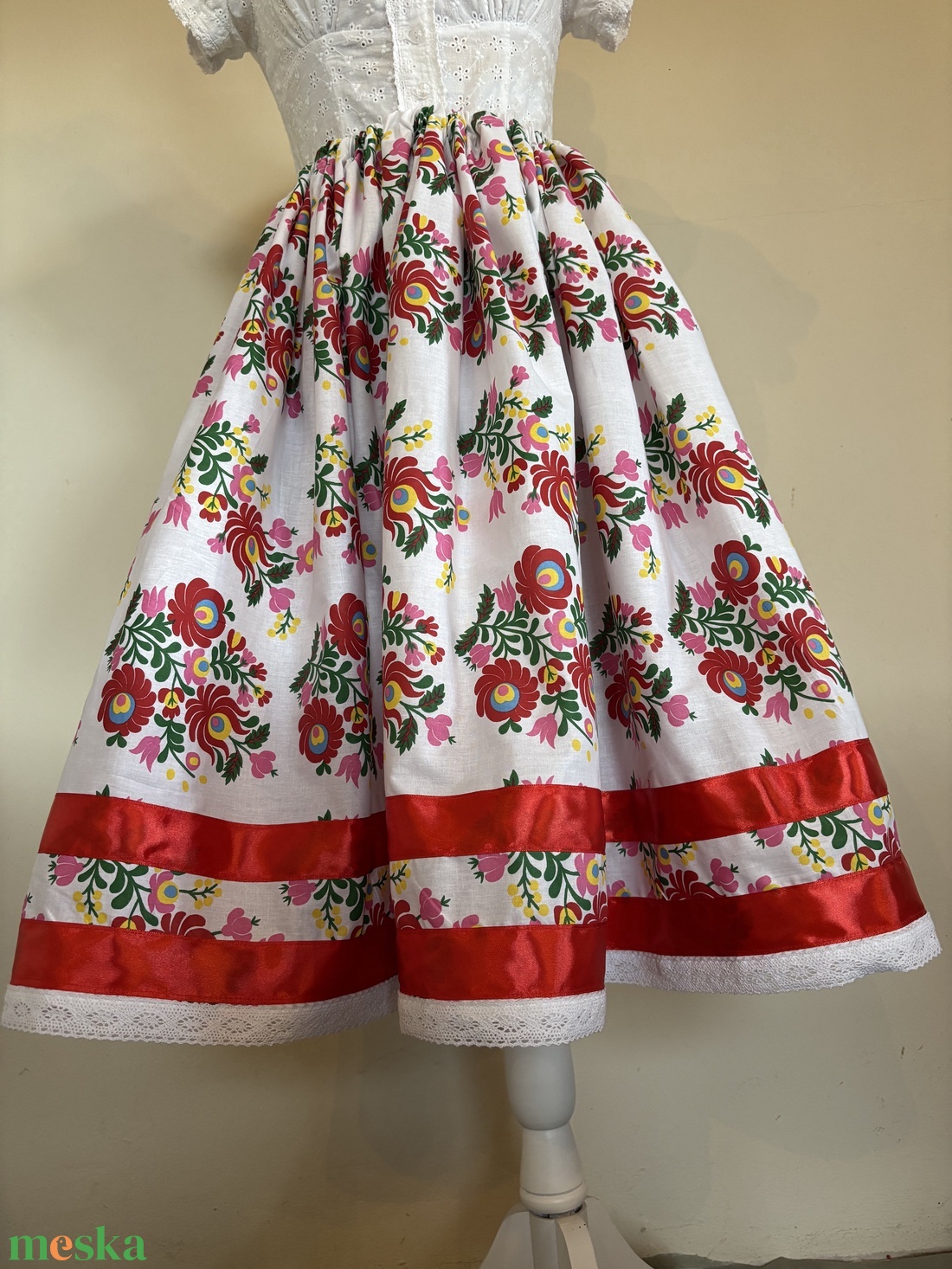 Matyó mintás néptáncos szoknya - ruha & divat - női ruha - szoknya - Meska.hu