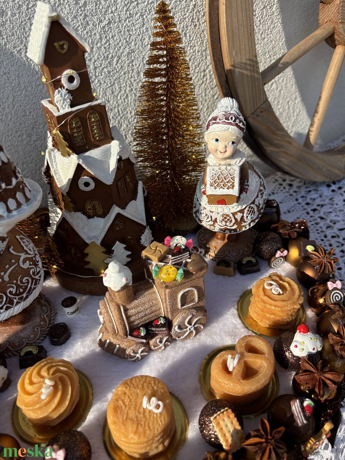 Adventi mézeskalács asztali dísz - karácsony - adventi díszek - adventi asztaldísz - Meska.hu