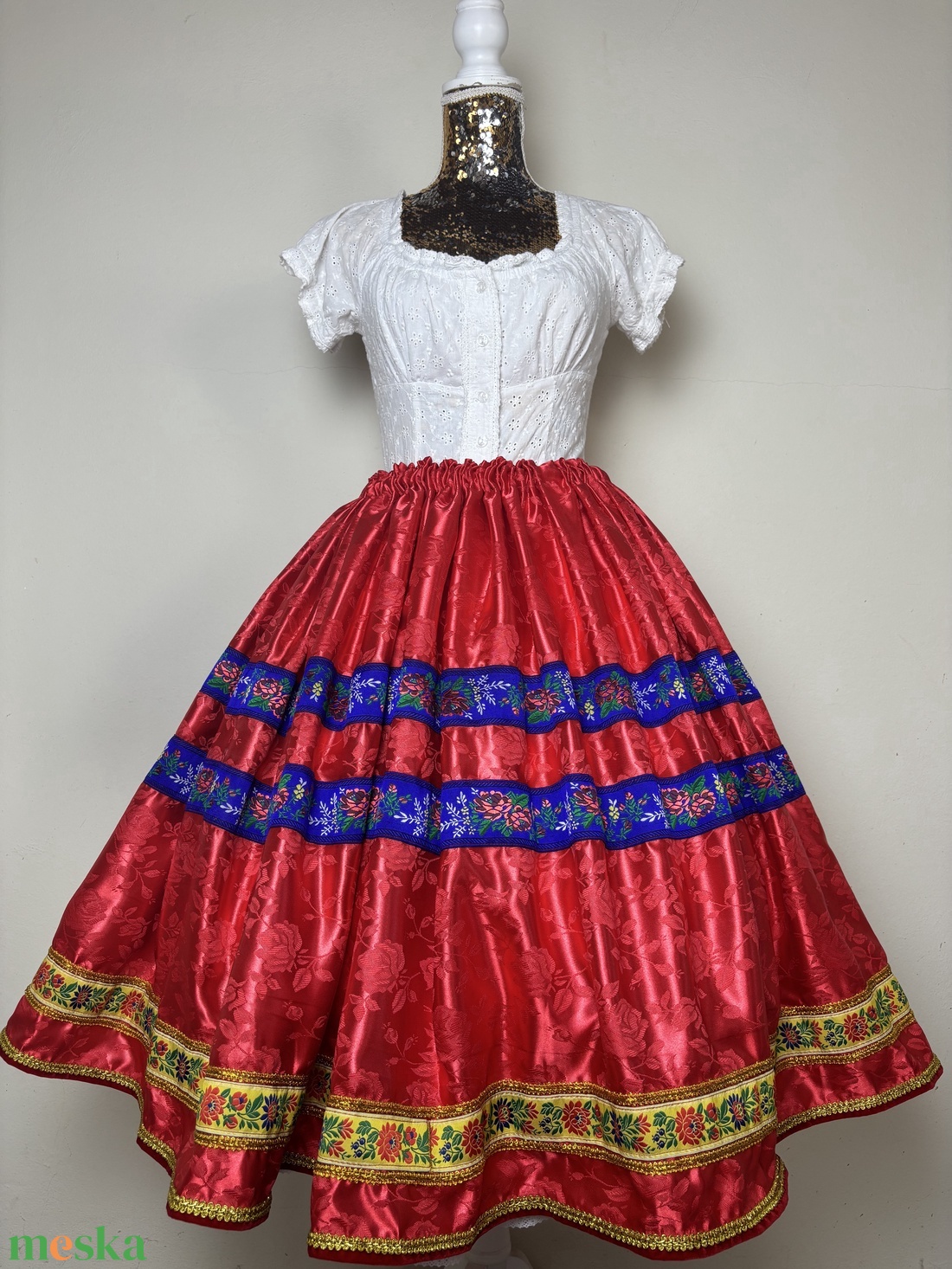 Néptáncos, matyó, népviseleti, folklór, menyecske , pörgős szoknya - ruha & divat - női ruha - szoknya - Meska.hu