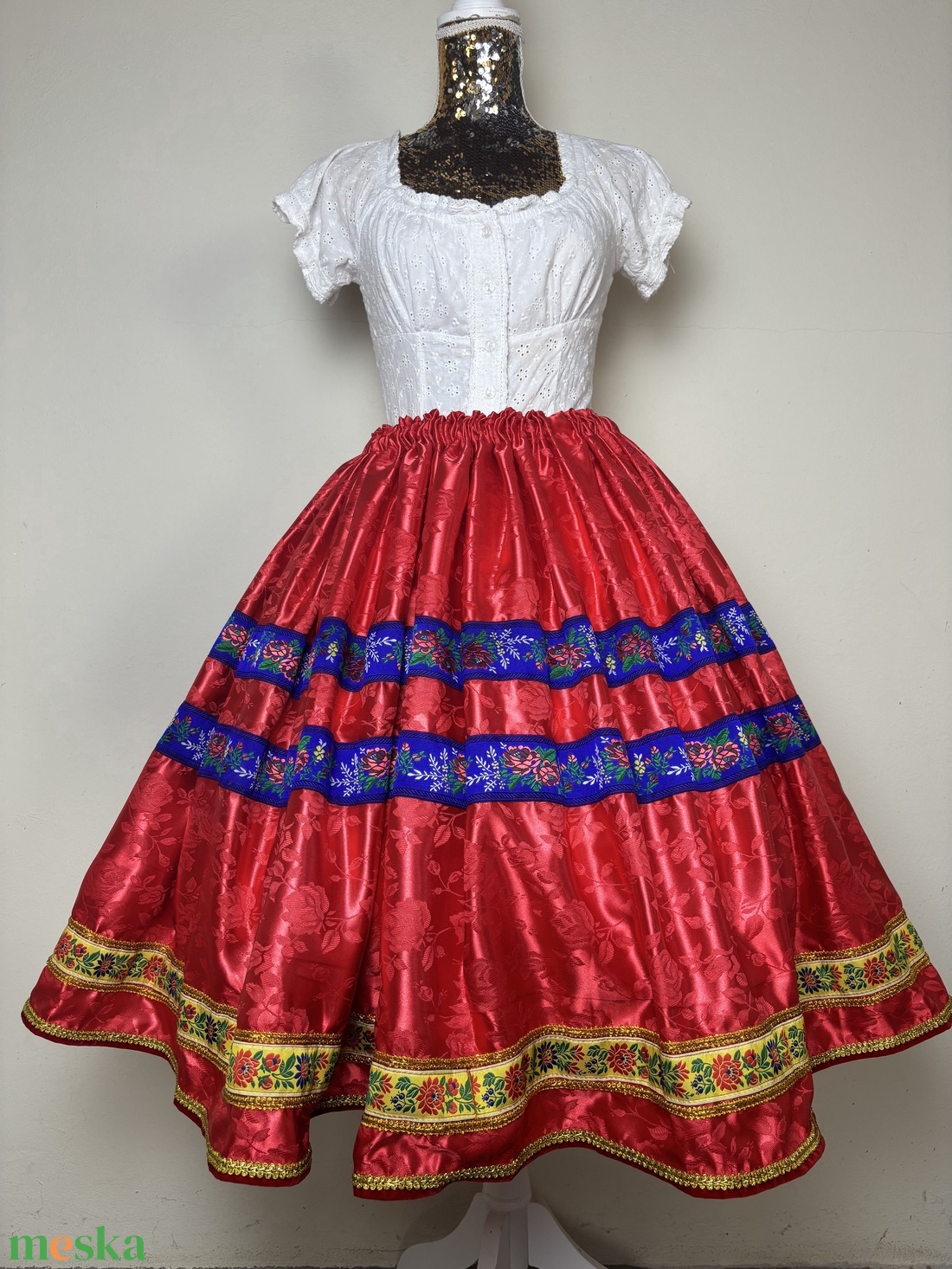 Néptáncos, matyó, népviseleti, folklór, menyecske , pörgős szoknya - ruha & divat - női ruha - szoknya - Meska.hu