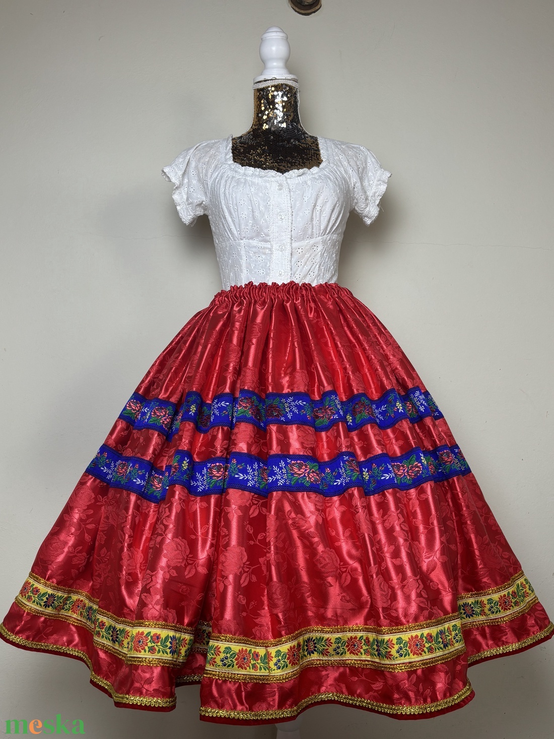 Néptáncos, matyó, népviseleti, folklór, menyecske , pörgős szoknya - ruha & divat - női ruha - szoknya - Meska.hu