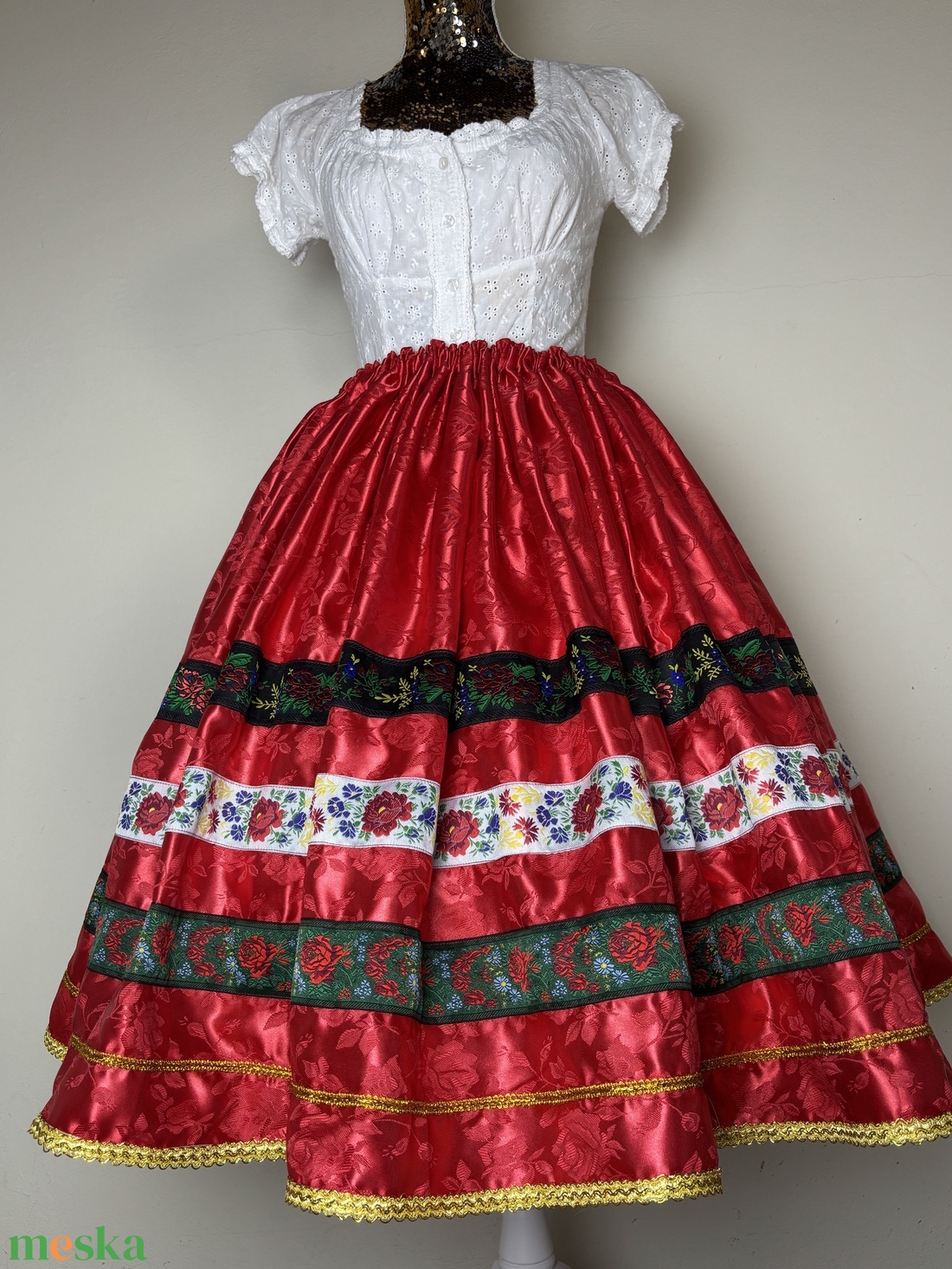 Néptáncos, matyó, népviseleti, folklór, menyecske szoknya - ruha & divat - női ruha - szoknya - Meska.hu