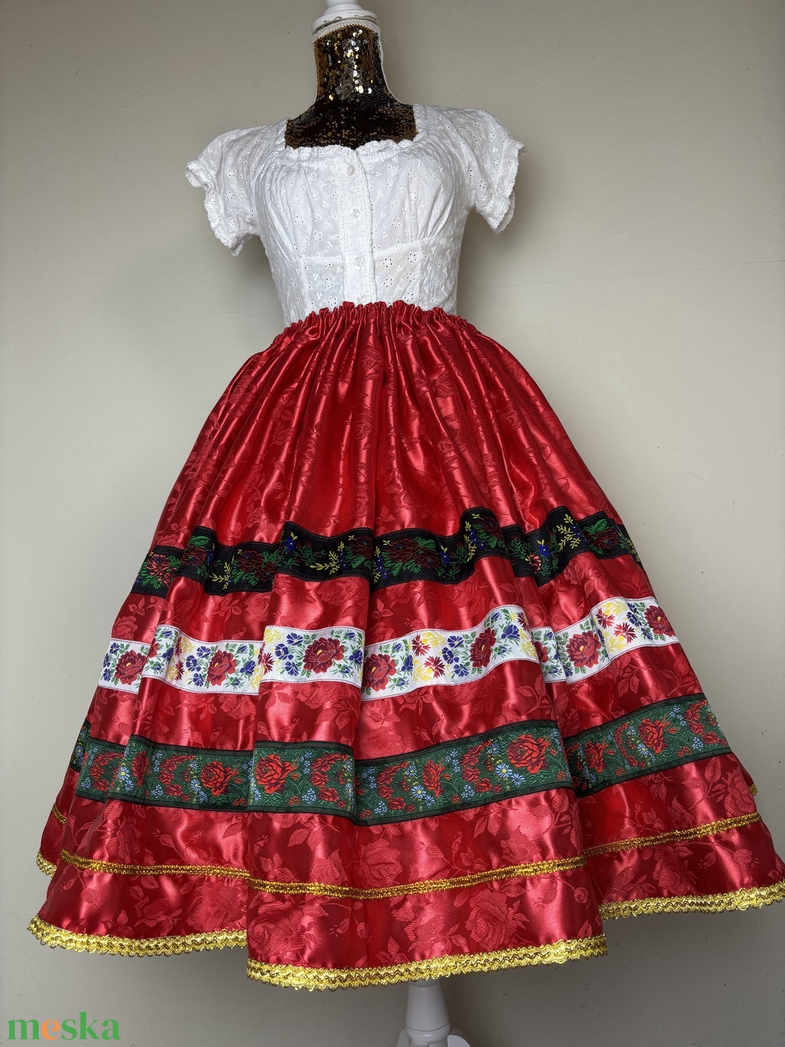 Néptáncos, matyó, népviseleti, folklór, menyecske szoknya - ruha & divat - női ruha - szoknya - Meska.hu