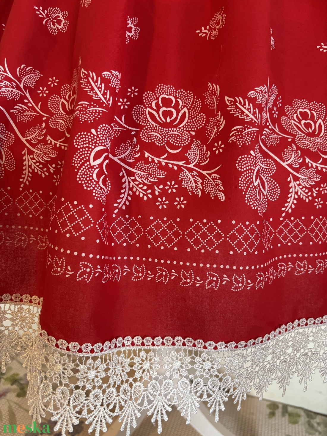 Lány bordűrös kékfestő néptáncos folklór magyaros népviseleti szoknya - ruha & divat - gyerekruha - szoknya - Meska.hu