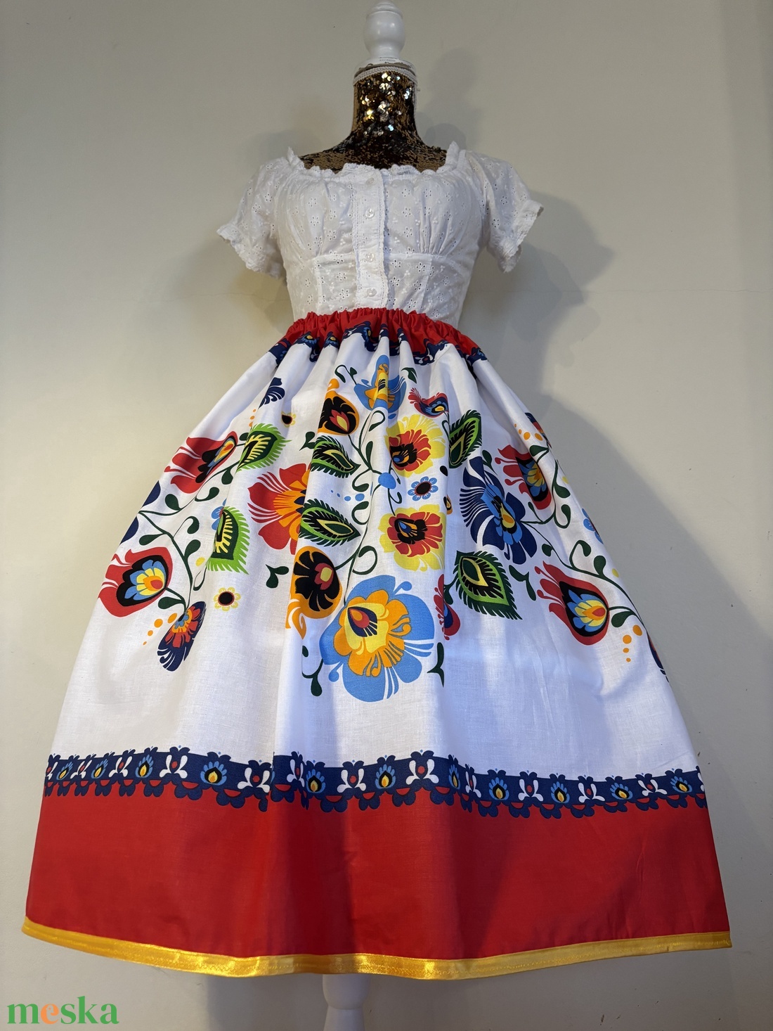 Matyó mintás néptáncos , folklór , népviseleti szoknya - ruha & divat - női ruha - szoknya - Meska.hu