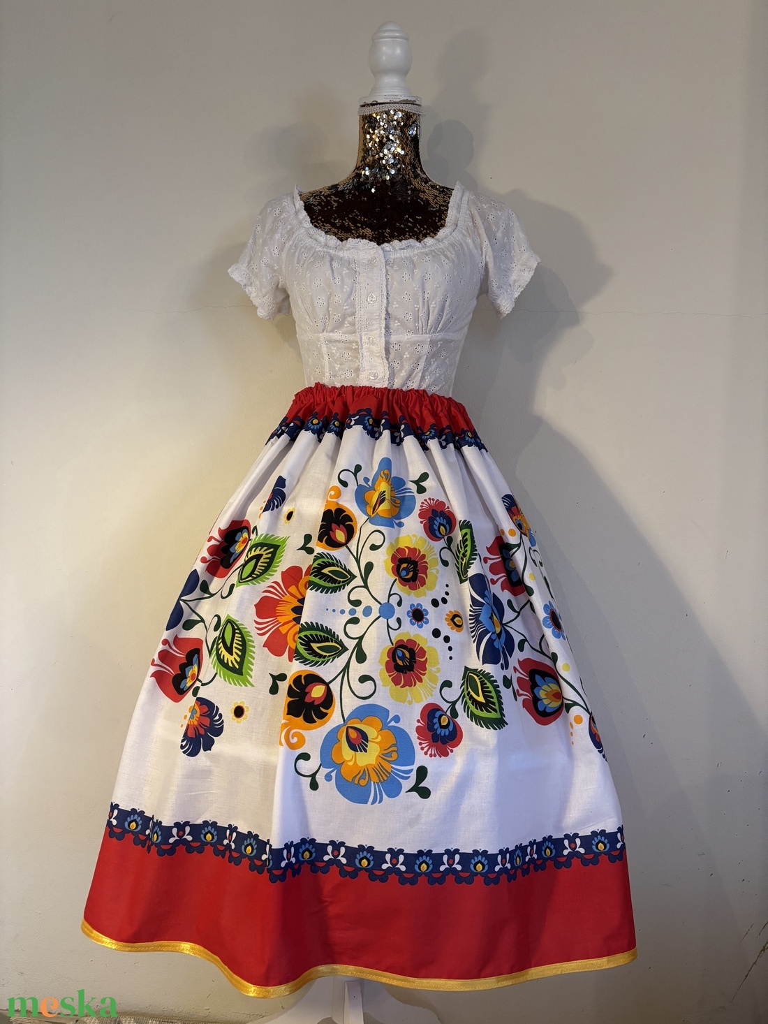 Matyó mintás néptáncos , folklór , népviseleti szoknya - ruha & divat - női ruha - szoknya - Meska.hu