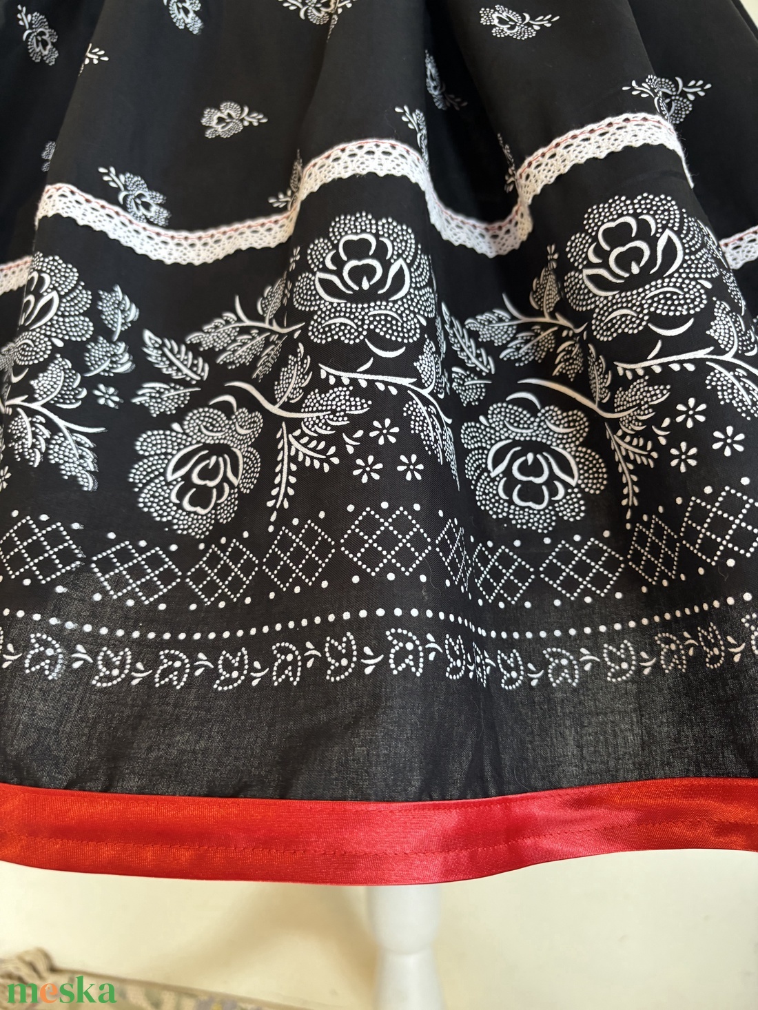 Kékfestő mintás néptáncos, folklór szoknya - ruha & divat - női ruha - szoknya - Meska.hu