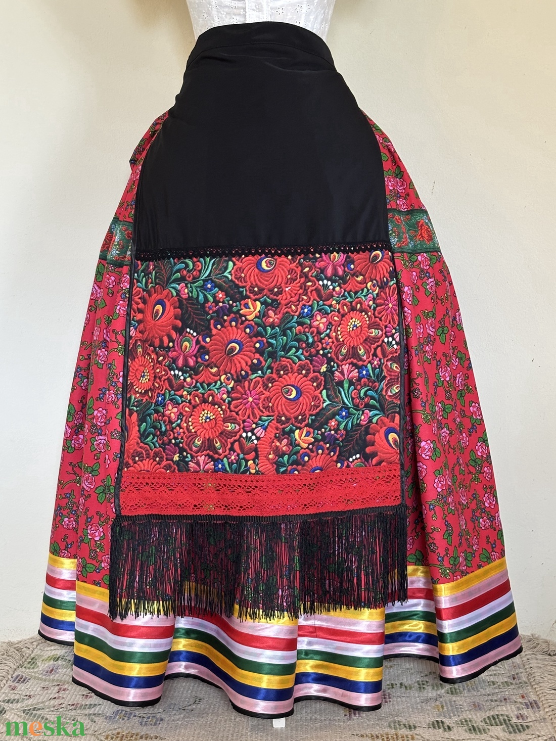 Matyó mintás folklór, néptáncos  szoknya - ruha & divat - női ruha - szoknya - Meska.hu