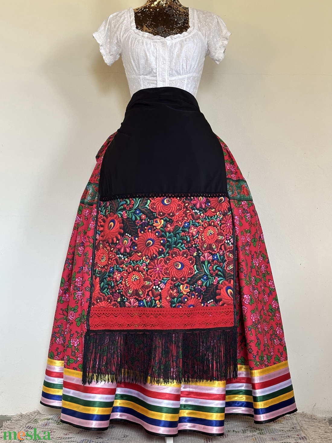 Matyó mintás folklór, néptáncos  szoknya - ruha & divat - női ruha - szoknya - Meska.hu