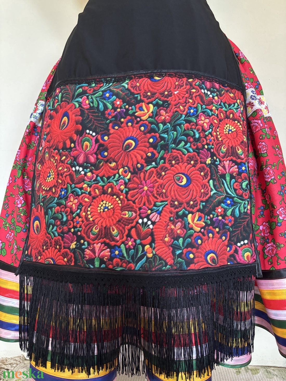 Matyó mintás folklór, néptáncos szoknya - ruha & divat - női ruha - szoknya - Meska.hu