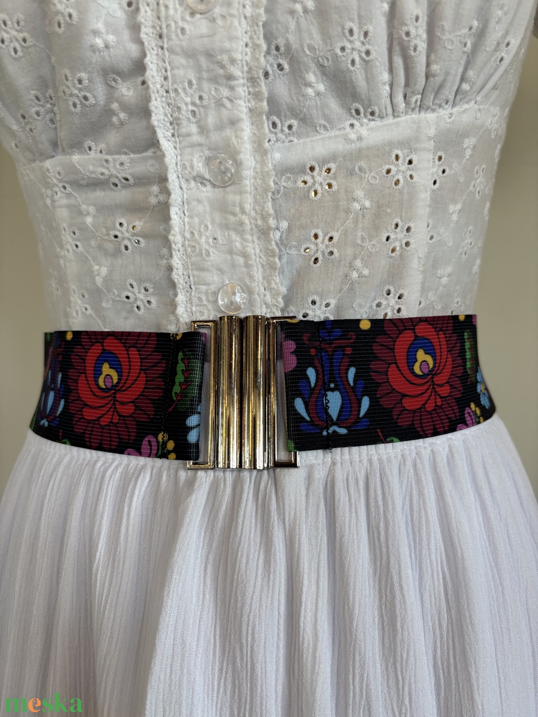Matyó mintás , folklór rugalmas öv  - esküvő - kiegészítők - öv & pánt - Meska.hu